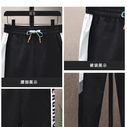 Spring Autumn Casual Men Sets Jacket + Pants Two Pieces Fashion Korean Trend Hooded Baseball Uniform Suit Man Outfit
