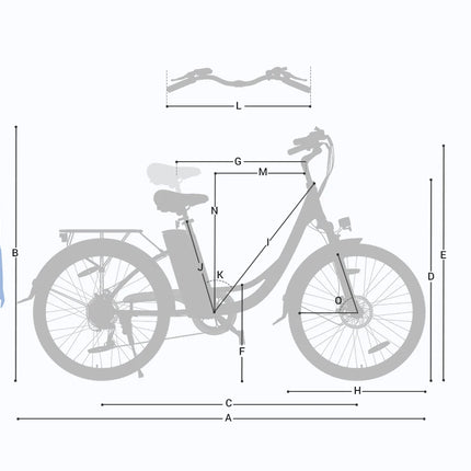 Bicicletta Elettrica Urbana Foride B1, Motore 250W, Coppia 45Nm, Batteria 36V 15.6Ah, Autonomia 90km, 5 Livelli di Assistenza, Modalità Camminata 6km/h