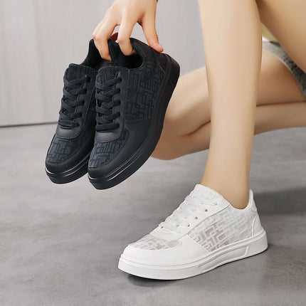 Casual Ell Toe Sneakers Low Top Spor Flats Trendy Versatile Student Leisure Rubber Outsole Summer Breathable Jogging Shoes