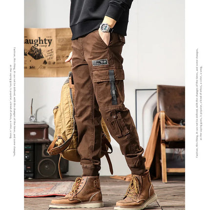 6 Pockets Joggers Cargo Pants Men Black Khaki Pants Men Slim Military Tactical Brown Work Trousers For Men Safari streetwear