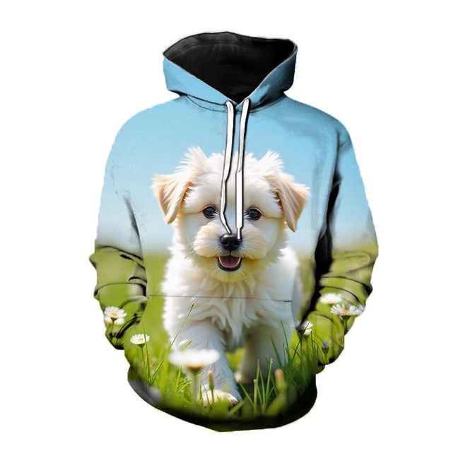 Kawaii Dog Animal 3D Print Hoodies Men Women Hooded Sweatshirts Harajuku Pullover Fashion Street Tracksuit Man Coat Clothing