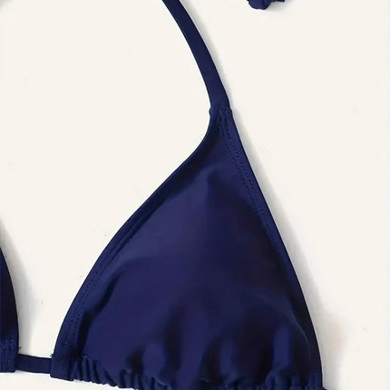 Costumi da bagno Perizoma Bikini Set Sexy Nuovi costumi da bagno blu navy Donna Costumi da bagno sexy Bikini Triangolo Fasciatura Costumi da bagno femminili platinumshop