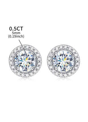 DW Certified Moissanite Diamond Stud Earrings for Women 925 Sterling Silver Round Halo Earrings Luxury Wedding Fine Jewelry PlatiNum