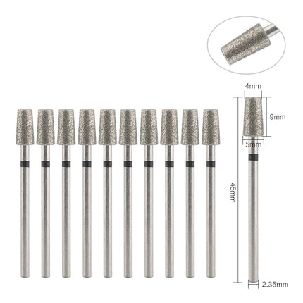 10Pcs Diamond Milling Cutter For Manicure Electric Nail Drill Bits Accessory Pedicure Machine Nail File Gel Remover Tool