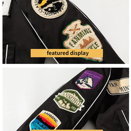 Winter Varsity Jacket Men Women Letter Badge American Baseball Jacket Street Fashion Hip Hop Coat Youth Couple Clothes Blue Red