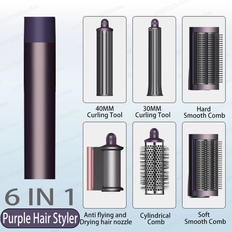 6 in 1 Professional Hot Air Styler Negative Ion Multi Hair Styler Set for Auto Curling Hair Styling Tools Best Gift for Women