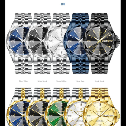 POEDAGAR Orologio da uomo di moda di lusso Top Business Impermeabile luminoso Data Settimana Orologi da uomo Orologio da polso da uomo in acciaio inossidabile al quarzo platinumshop