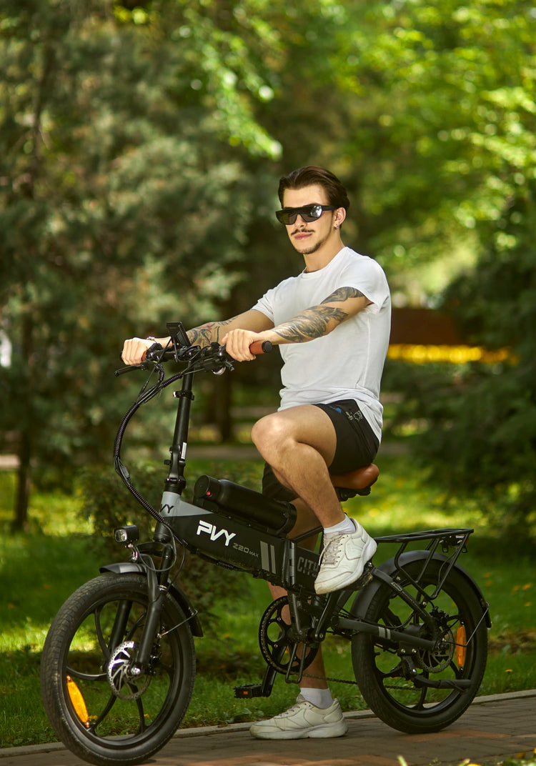 Bicicletta Elettrica Pieghevole PVY Z20 MAX con Sensore di Coppia, Doppia Batteria per Pendolarismo Urbano, E-bike a Pedalata Assistita con Autonomia di 25.6Ah