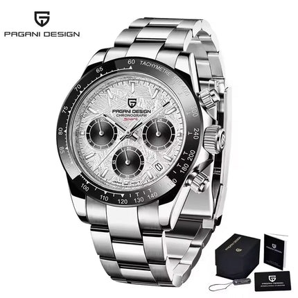 PAGANI DESIGN V2 Orologio da uomo al quarzo con movimento VK63, vetro zaffiro, acciaio inossidabile, impermeabile fino a 100 m, orologio sportivo da uomo PD1644