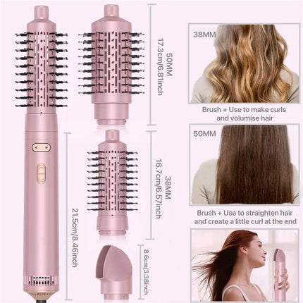 3-in-1 Hair Dryer Brush, One Step Hair Style, Volumizer, Straightener, Curler, Automatic Rotating Hot Air Brush with 2-Inch and