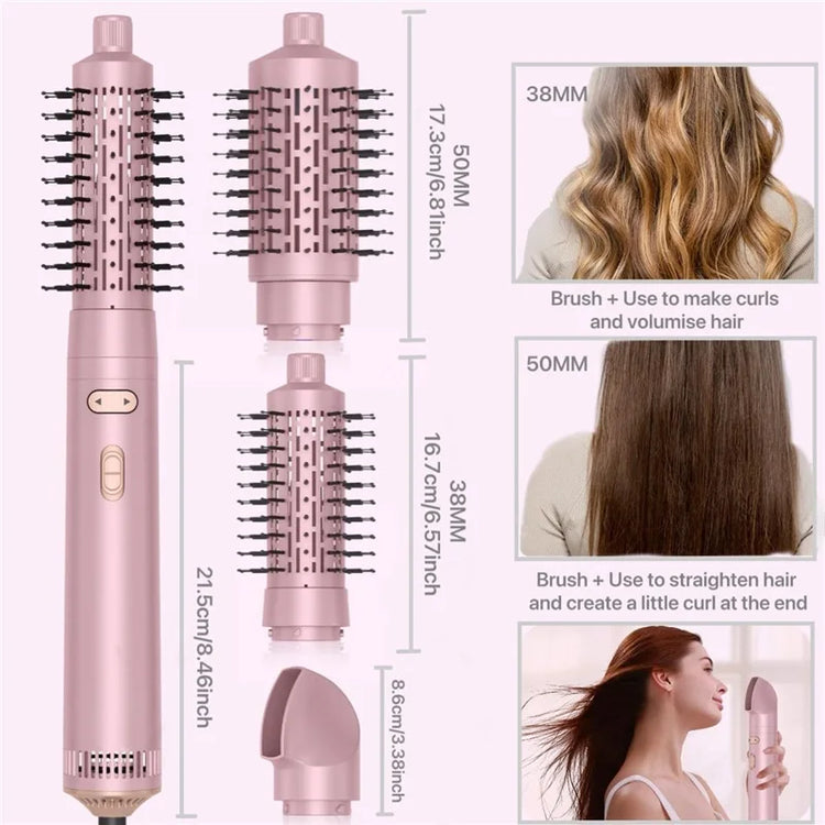 3-in-1 Hair Dryer Brush, One Step Hair Style, Volumizer, Straightener, Curler, Automatic Rotating Hot Air Brush with 2-Inch and