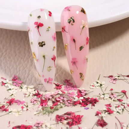 3D Mix Colors Flower Nail Art Sticker Resin - Summer Natural Minced Flowers Decal for Nails Art Accessories&Applique DIY Craft