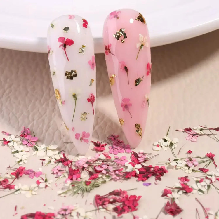 3D Mix Colors Flower Nail Art Sticker Resin - Summer Natural Minced Flowers Decal for Nails Art Accessories&Applique DIY Craft