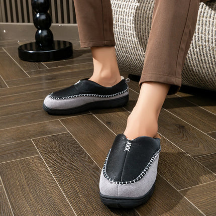 inter Men's Mark Line Slippers With Anti Slip TPR Sole, Soft, Warm, Comfortable And High-Quality Indoor Shoes