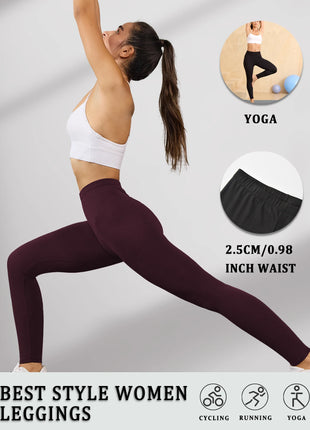 Leggings Super Morbidi da Donna ad Alta Elasticità per Allenamento Yoga Corsa Atletica Push Up Palestra Fitness