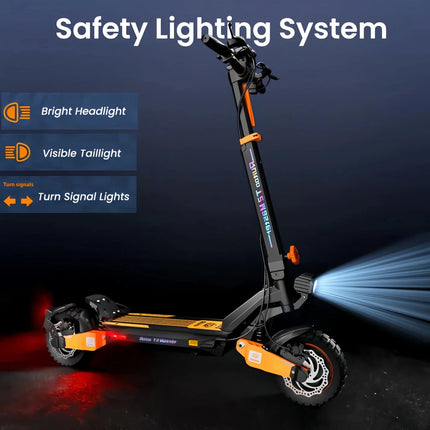 Monopattino Elettrico a Doppio Motore 2400W, Batteria 52V 20.8Ah, Autonomia 65km, Freno a Disco, Pneumatici da 10 Pollici, Pieghevole, Capacità di Carico 200kg