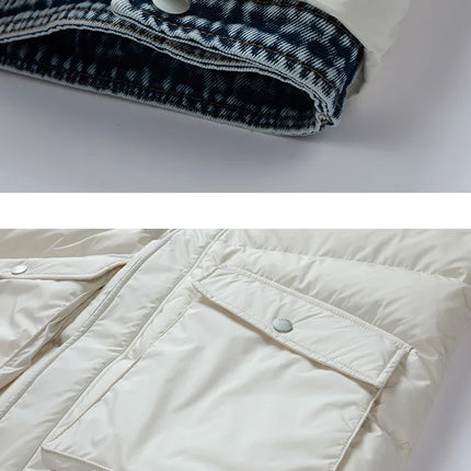 2025 Autumn and Winter New Down Jacket Fashionable Thickened Short Hooded Bakery Jacket for Men