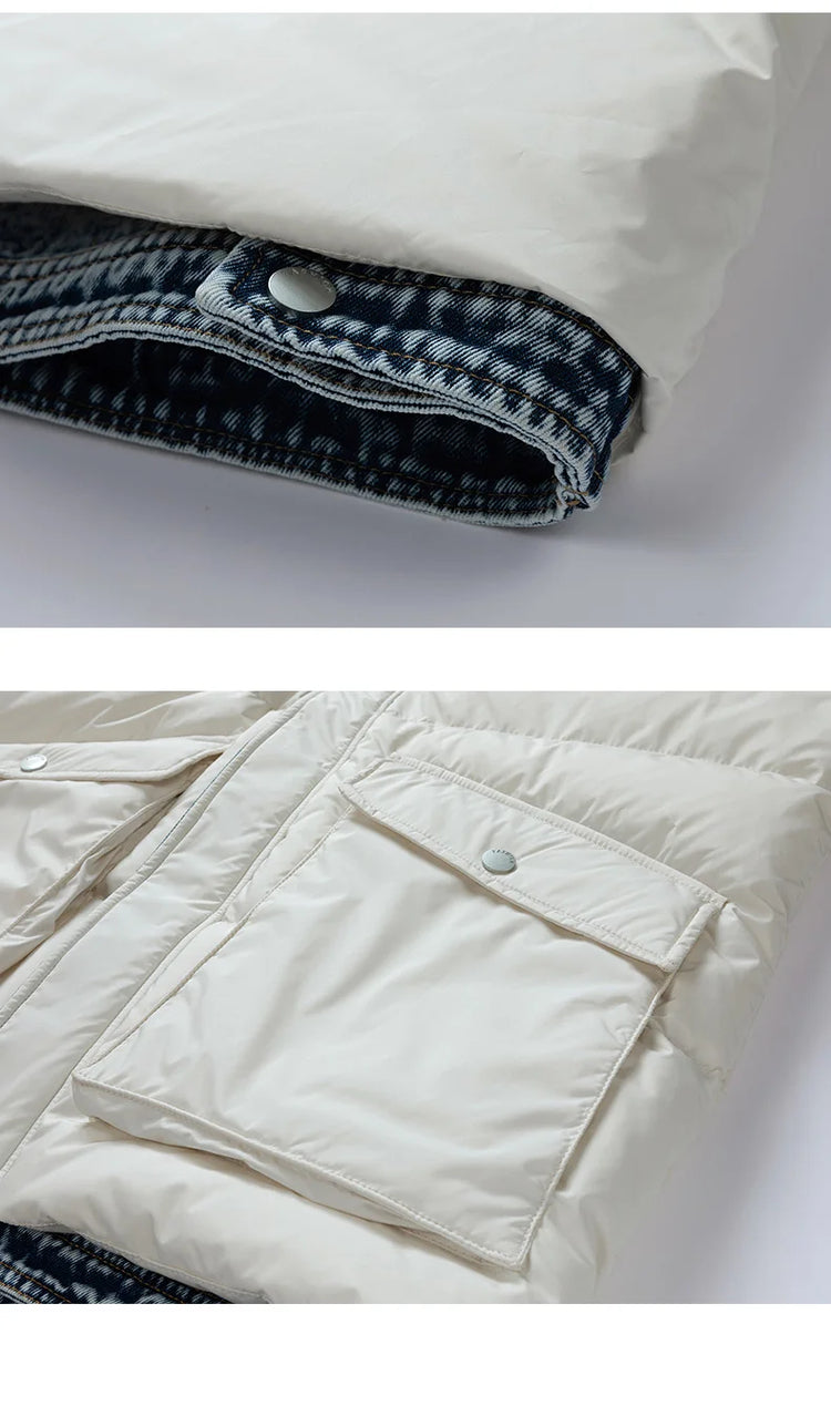 2025 Autumn and Winter New Down Jacket Fashionable Thickened Short Hooded Bakery Jacket for Men