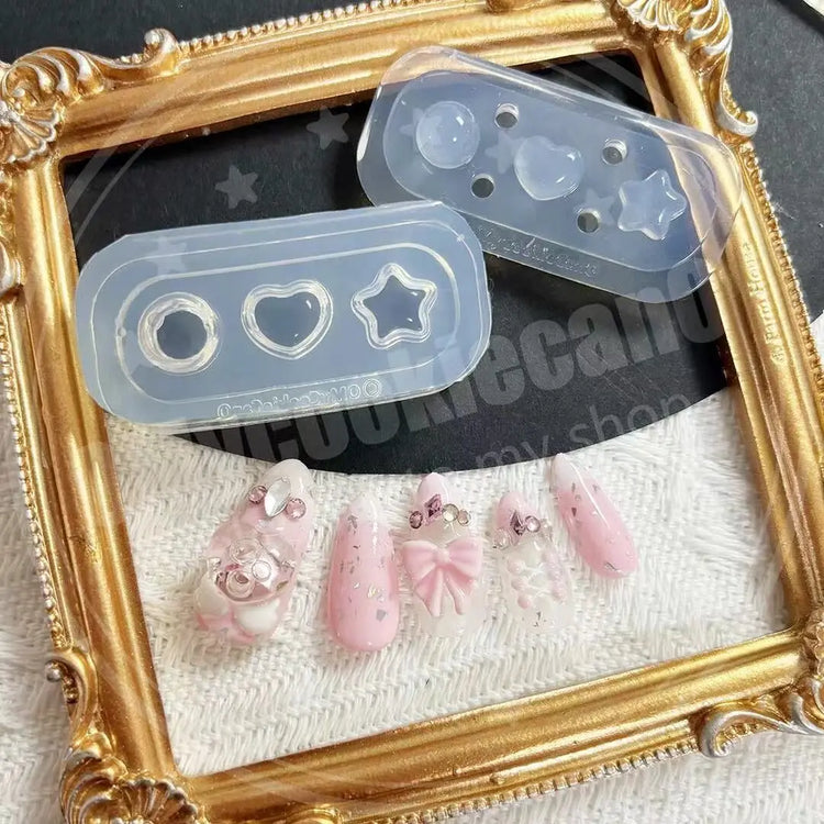 1pc Lace  Ice Cream  3D Acrylic Mold Tamagotchi Nail Art Decorations Candy Wing DIY Design Silicone  Nail Art  Nails  Mold