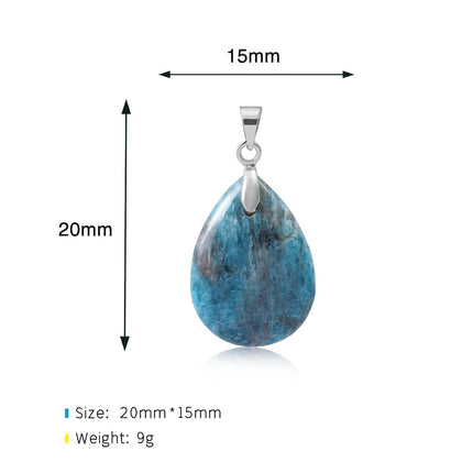 New Fashion Natural Stone Crystal Pendant Teardrop Simple Pendant Necklace Earrings Making Jewelry With Chain collar PlatiNum