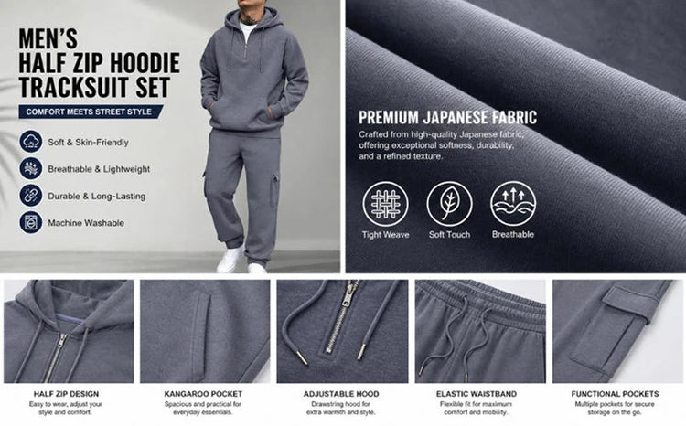 Customized Print Men Tracksuit 2 Pieces Half Zipper Athletic Hoodies Sweatpants Women Training Casual Running Jogging Suit Sets