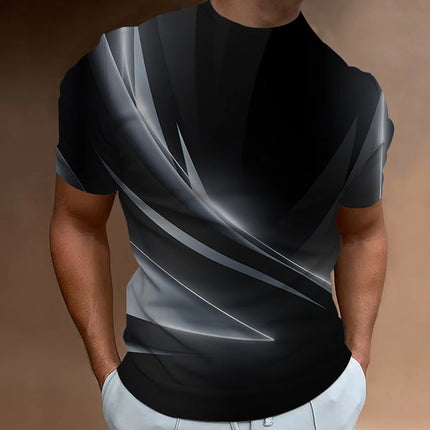 Men's Printed 3D Line T-shirts Fashion Men's T-shirt Street Designer Oversized Short Sleeve T-shirt Daily Casual Sportswear