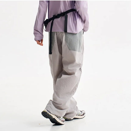 Men Women Splice Fashion Outdoor Loose Casual Lightweight Quick Dry Sports Cargo Baggy Pants Track Trouser Jogger Sweatpants