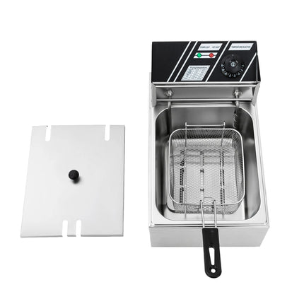 EF-81 220V 2500W Euro Plug 6L Singolo Cilindro Forno per Alimenti Commerciale Friggitrice Per Fare Patatine Pollo Fritto Pollo