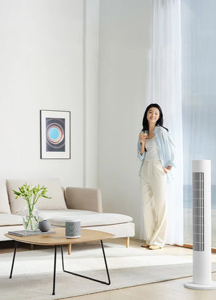 Ventilatore a Torre MIJIA Smart DC a Frequenza Variabile 2a Generazione, 150 °   Ventilatori oscillanti da terra per ambienti, 4 velocità, 3 modalità, versione CN con adattatore