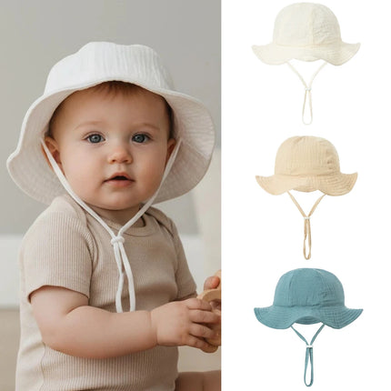 3-18 mesi Cappello da pescatore per bambini Cappello da pescatore per bambini da esterno per protezione solare Ragazzi Ragazze Cappello Panama in cotone Cappello da pescatore per bambini da spiaggia unisex