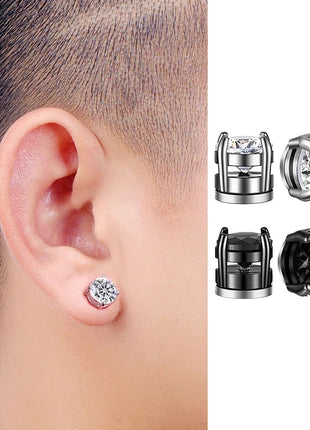 1/16 paia di orecchini a bottone magnetici da uomo in acciaio inossidabile con croce Non penetrante orecchini a cerchio Unisex CZ Magnet Clip on Earring platinumshop