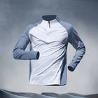 Quick Dry Male Clothes Tracksuit T-shirt Sets Spring Autumn Men Half Zipper Long Sleeve Breathable Sports Training Pants Suit PlatiNum