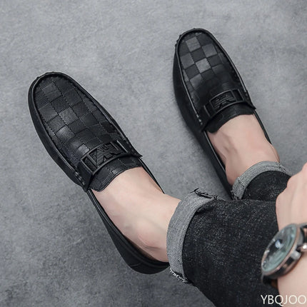 Scarpe casual da uomo con la nuova copertura piatta antiscivolo dal design a quadretti in stile britannico sono adatte per scarpe da ginnastica da uomo pigre