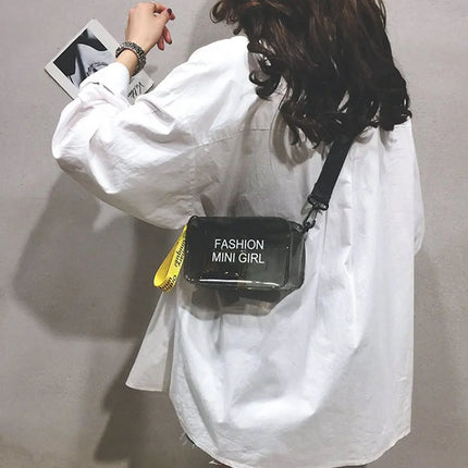 Borsa a Tracolla Trasparente con Effetto Laser per Donne, Mini Borsa Messenger alla Moda in PVC Colorato, Piccola Borsa Tote