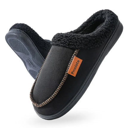 Winter New Men's Imitation Deer Skin Slippers TPR Bottom Warm and Comfortable Indoor Slippers Suitable for Home Wear anti Slip