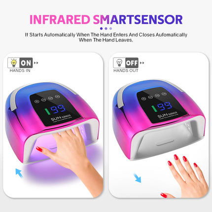 48 LEDs ,200W UV Nail Lamp , LCD Screen, Rechargeable – Cures All Gel Nails, Manicure & Nail Art Tool