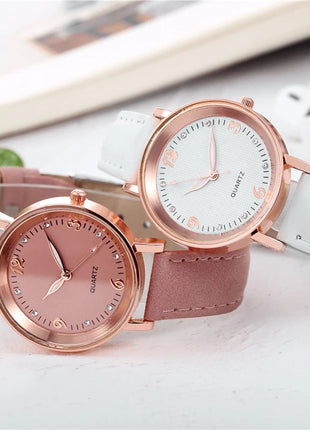 Orologio da donna alla moda con quadrante arabo, cinturino in pelle casual, orologi analogici al quarzo platinumshop