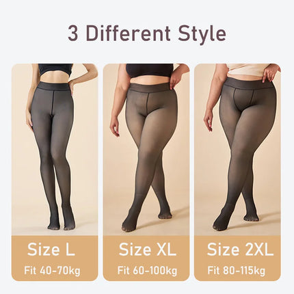 Women's Thermal Tights Fleece Lined Warm Winter High Waist Sexy Translucent Black Tights Thermal Legging Tights for Women