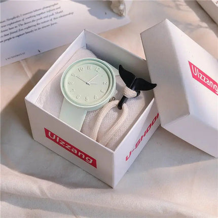 Simple Fashion Makaron Simple Women Watch Ins High Beauty Student uomo e donna Style Round Leisure Vintage orologio da polso al quarzo platinumshop