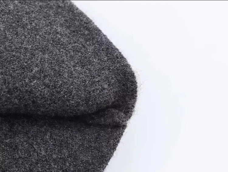HH Women's New Fashion Versatile Solid Stand Collar Knitted Cape Coat Female Casual High Street Asymmetric 3-Colors Jacket Mujer