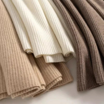 100% Pure Cashmere Over-The-Knee Mid-Length Knitted Skirt for Women, Autumn and Winter, 100% Pure Cashmere High-Waisted Slimming Base Umbrella Skirt, Thick for Commuting PlatiNum