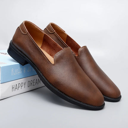 Big Size 47 48 mocassini da uomo Slip On scarpe Casual in pelle estate punta a punta larghezza stretta stile coreano Slip-On in morbida pelle