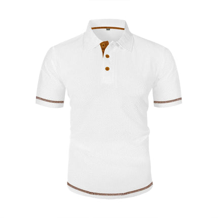 Men's short-sleeved T-shirt with summer ice silk lapel