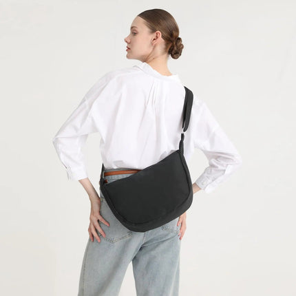 Miss Lulu 2-Piece Set-Large Capacity & Adjustable Shoulder belt-WOMEN'S Crescent Crossbody bag Casual PlatiNum