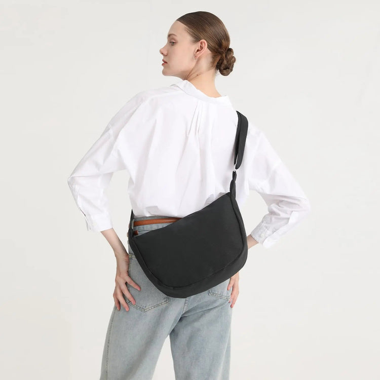 Miss Lulu 2-Piece Set-Large Capacity & Adjustable Shoulder belt-WOMEN'S Crescent Crossbody bag Casual PlatiNum