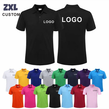 Breathable Polo with Custom Logo Casual Wear for Business Groups Short Sleeve Lapel Polo Work Clothes Embroidery Print