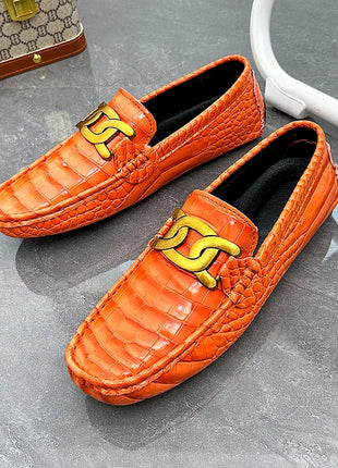 Scarpe Casual da uomo in pelle verniciata di alta qualità scarpe da guida di marca mocassini con motivo a coccodrillo maschile per scarpe basse mocassino da uomo