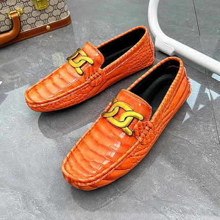 Scarpe Casual da uomo in pelle verniciata di alta qualità scarpe da guida di marca mocassini con motivo a coccodrillo maschile per scarpe basse mocassino da uomo
