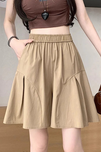 Shorts Womens Woolen High Waist Double Deck Winter Office Lady Mature Classic Elegant Commuter Flannel Warm Formal Workwear