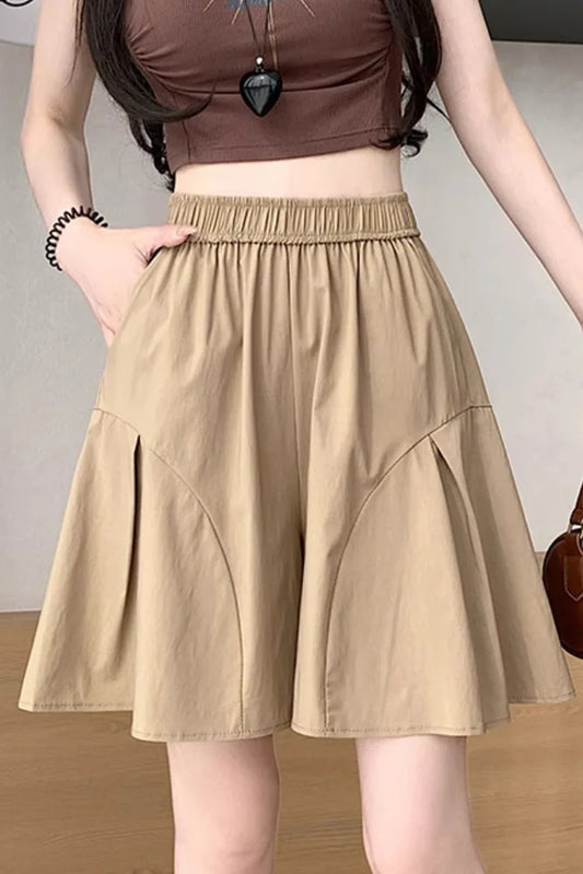 Shorts Womens Woolen High Waist Double Deck Winter Office Lady Mature Classic Elegant Commuter Flannel Warm Formal Workwear